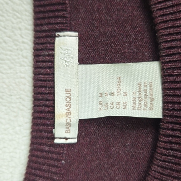 H&M Basic Women's Deep Purple Crew Neck Sweater - Picture 2 of 7
